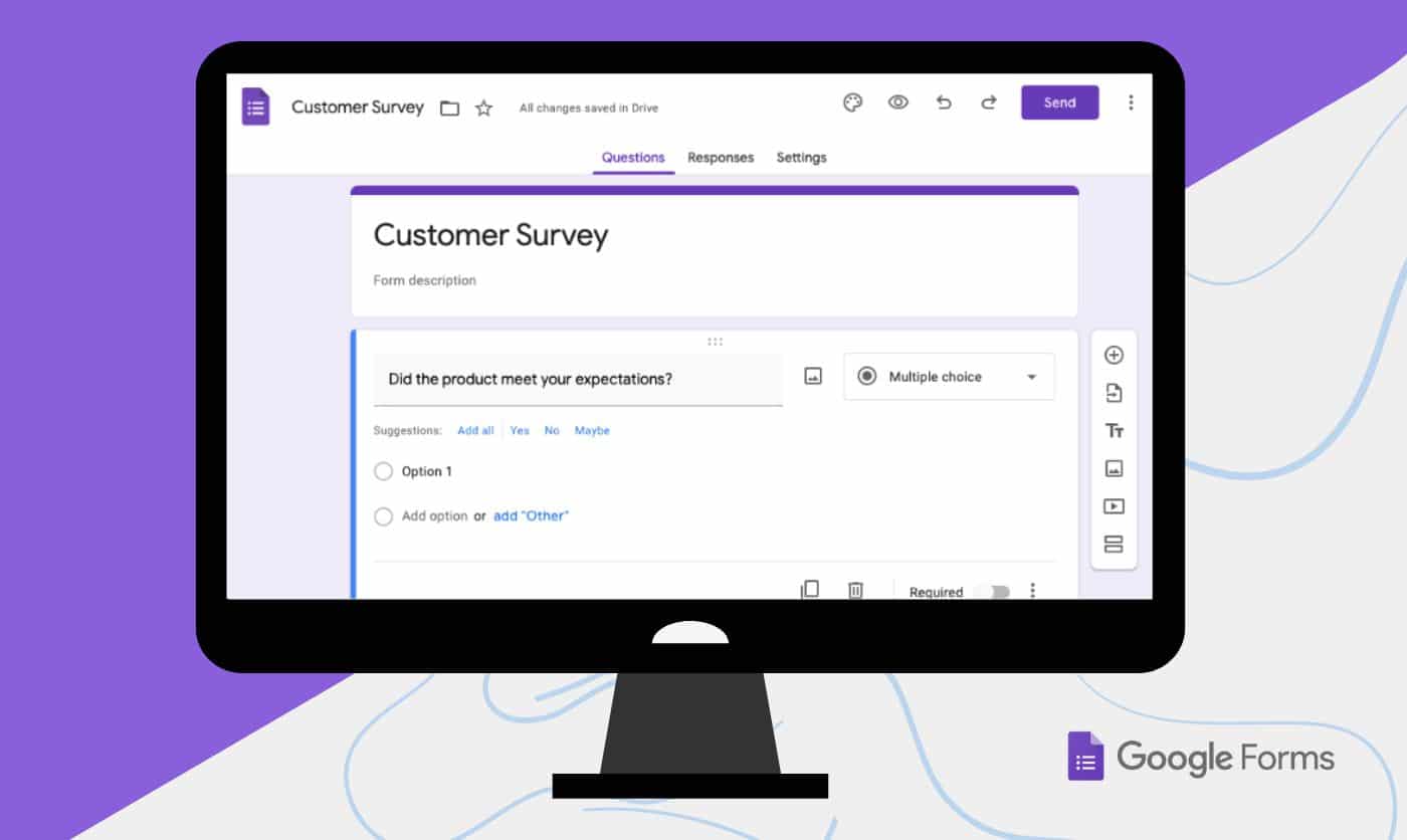 อินเทอร์เฟซ Google ฟอร์มกับ Microsoft Forms