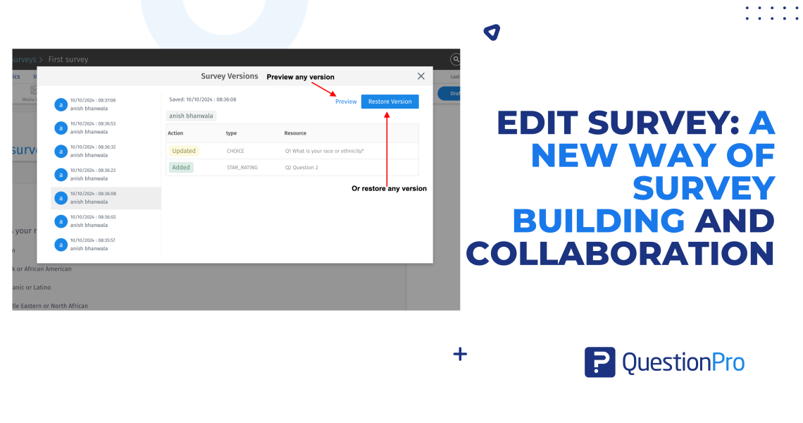 Edit survey: A new way of survey building and collaboration