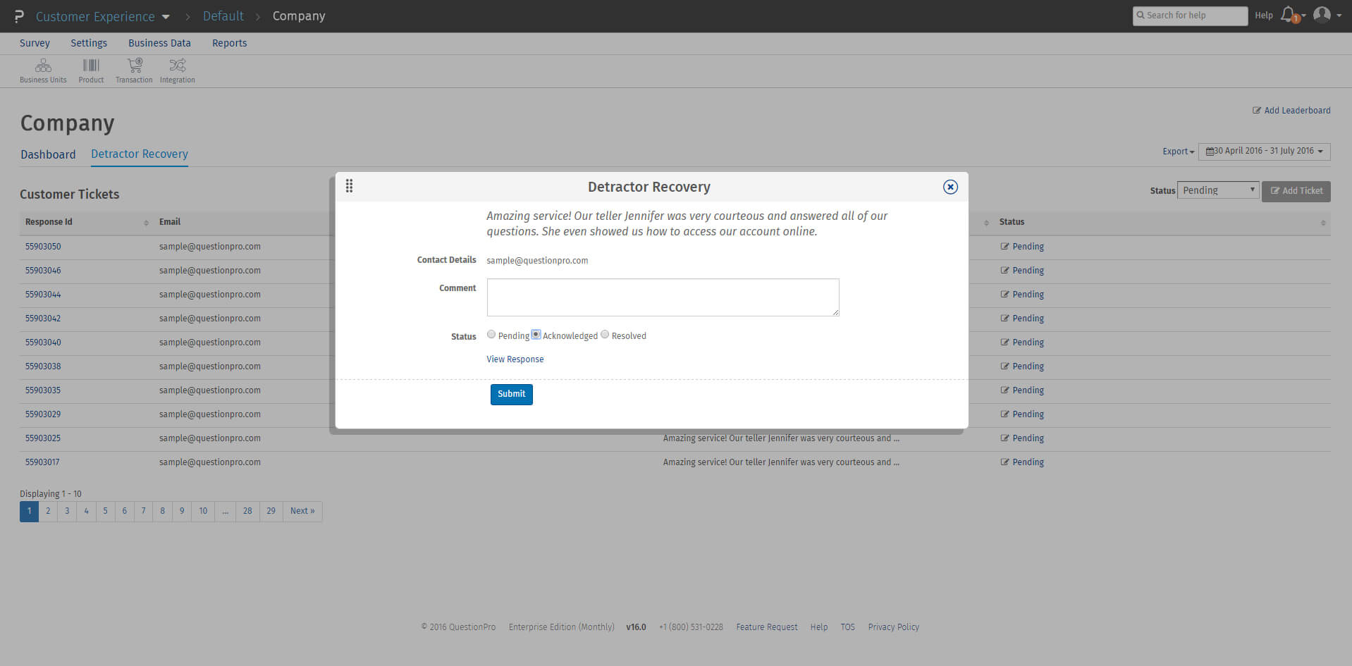 Net Promoter Score Nps Survey Questions With Examples Questionpro - detractorrecoverydashboard company