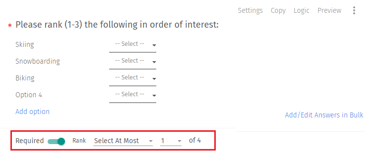 Rank Order Definition Survey Questions Characteristics Types And - you can enable required option to make a question required so that respondents can continue with the survey only after responding to the questions